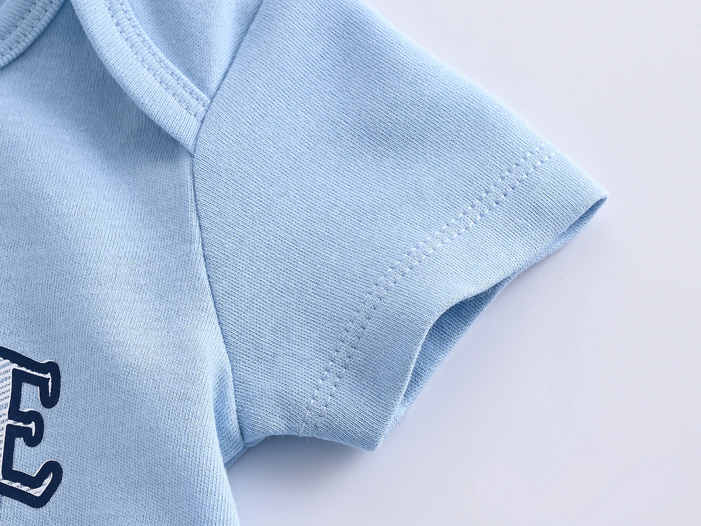 Kavkas 3-teiliger Baby-Body für Jungen und Mädchen, 0–12 Monate, kurzärmelig, Sommer-Baumwollkleidung, Cartoon-Druck, Säuglingskleidung