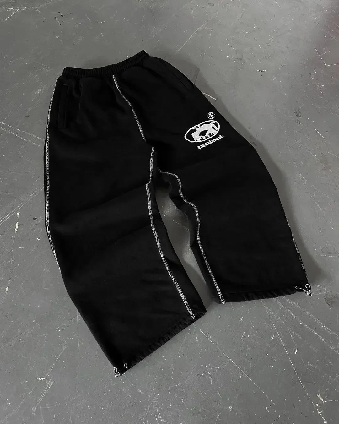 Streetwear PROTECT Mode Brief Stickerei Lose Jogginghose männer Und frauen Y2K Harajuku Hip-Hop Gothic Casual Joker Hosen