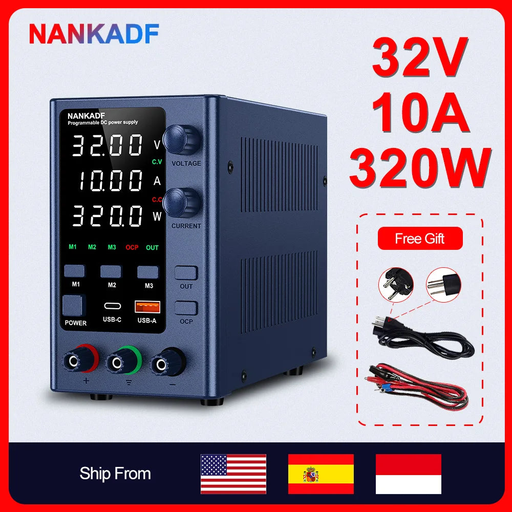 NANKADF Lab Bench Power Supply 30V 10A Switching Power Supply Unit 30V 5A Adjustable Source 60V 5A Voltage Stabilizer 120V 3A