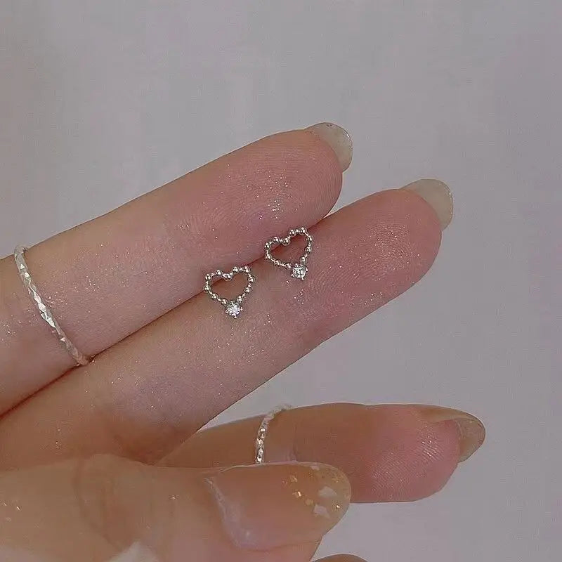 Korean Cute Ear Piercing Water Drop Earrings for Women Crystal Short Tassel Hypoallergenic Female Earrings Party Jewelry Brincos