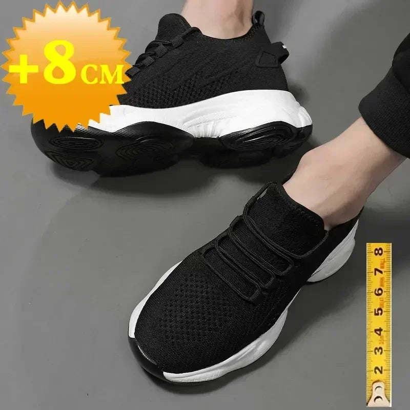 Zunehmende Herren-Turnschuhe, lässige Erhöhungsschuhe, 8 cm Höhenerhöhungsschuhe für den Sommer, atmungsaktive 6 cm Aufzugsschuhe