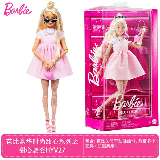 Original Barbie Mermaid Doll Toy Pink Fantasy Ocean Princess Hair Accessories Shell Toys for Girl Movable Joints Fish Tail Doll.