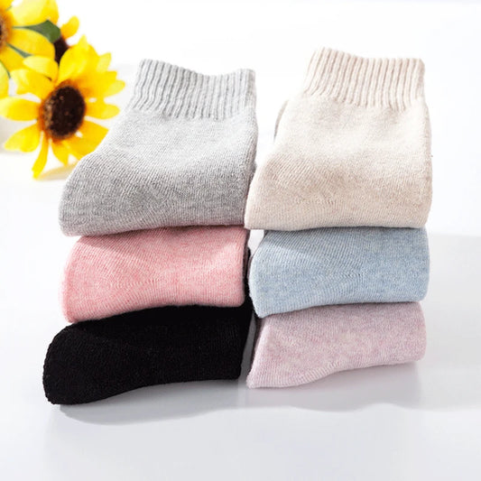 1 Pairs Winter Warm Wool Women Socks Thicken Plush Solid Color Christmas Against Cold Snow Soft Therma Sleep Sock.