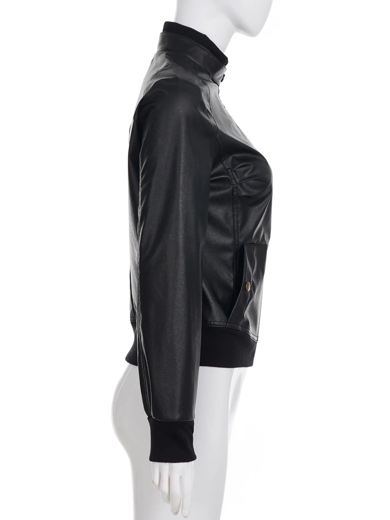 AltGoth Harajuku Streetwear Pu Leder Jacke Mall Gothic Cyber Punk Rollkragen Crop Mäntel Hipster Dark Grunge Rave Outfit Femme