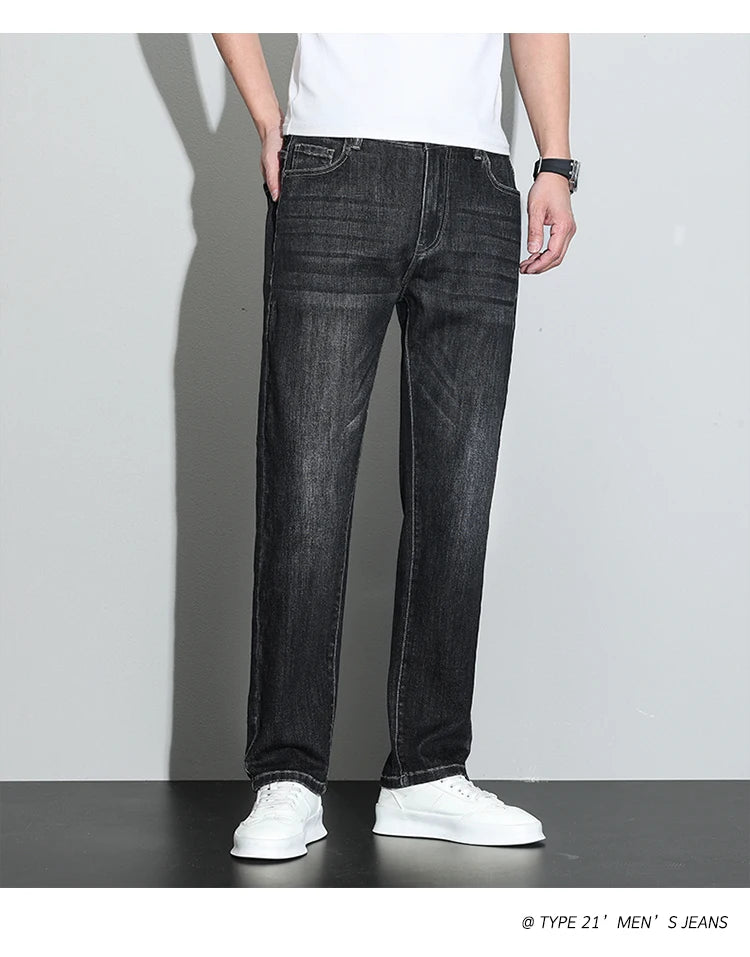 190 cm 200 cm hohe Jeans für Herren, gerade, normale Passform, Denim-Hose, männlich, Teeneeger, Stretch, extra lang, Länge 110, 115 cm, 120 cm, verlängert