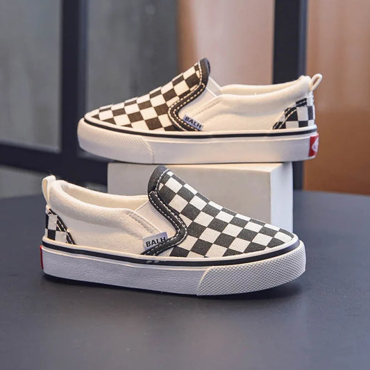 Children's Canvas Shoes Boys Shoes Plaid Plate Shoes Spring and Summer New Girls Shoes Baby Casual Shoes Children's Shoes.