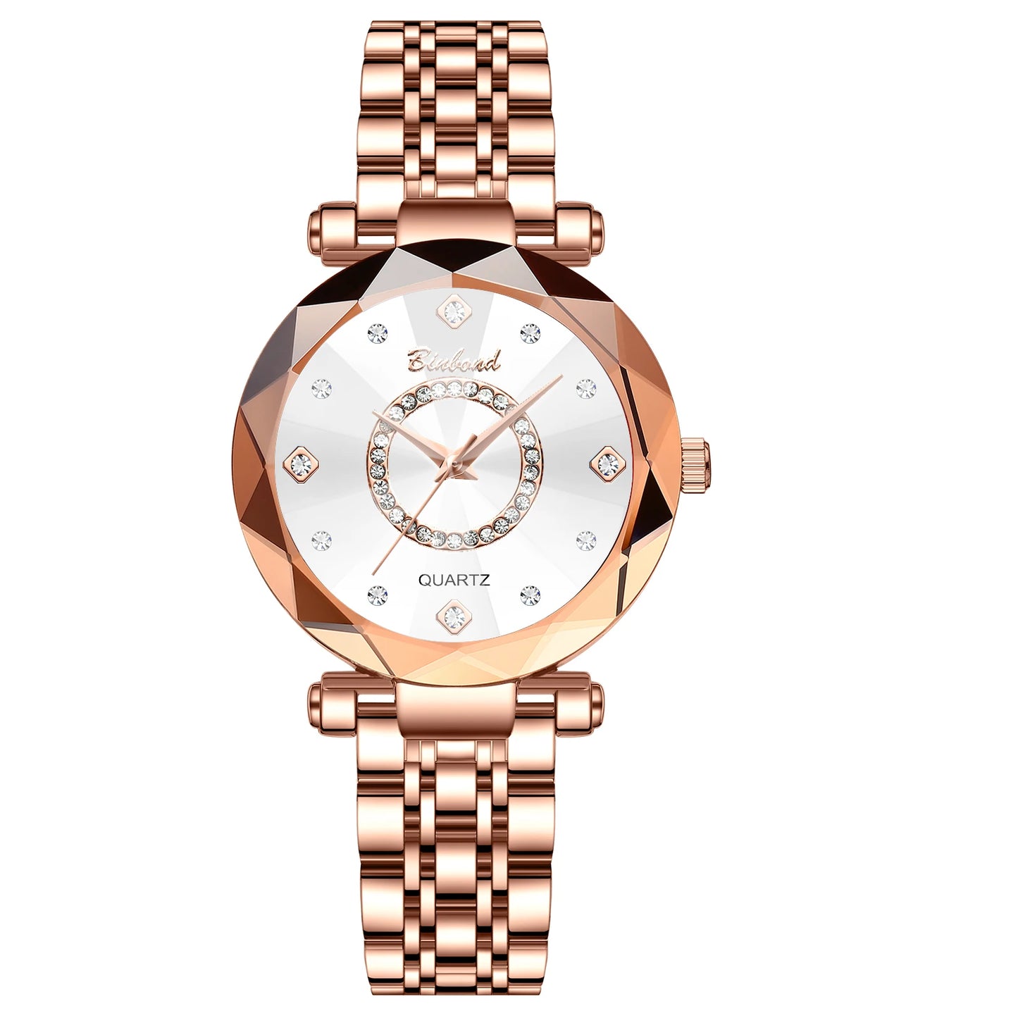 BINBONDN10 Women's Watches Elegant Fashion Original Quartz Watch for Lady Heart of the Ocean Design Waterproof Luminous Diamond