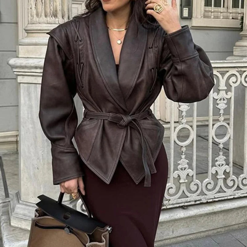 Retro-Jacke, modisch, Frühling und Herbst, lässig, lockere Tasche, langärmelig, trendig, cool, vielseitig, hochwertige Damen-Kurzjacke