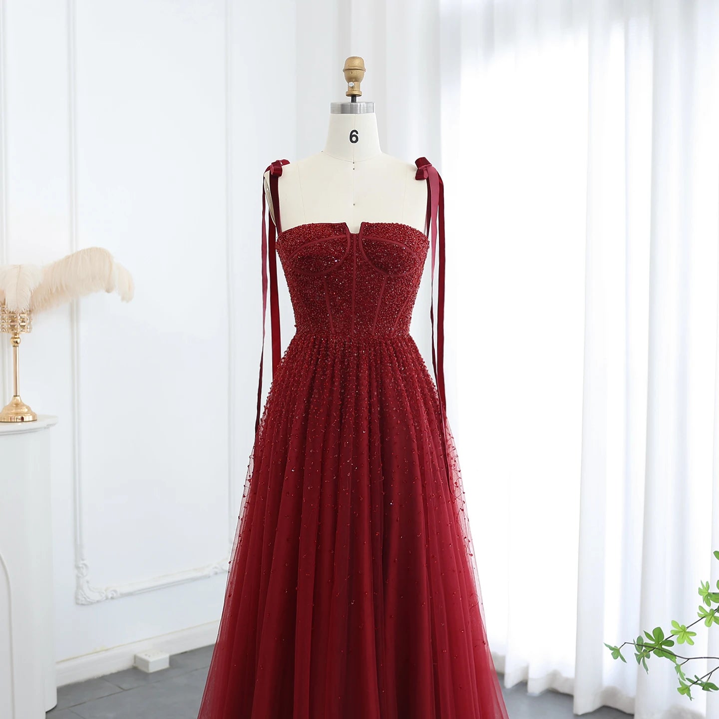 Sharon Said Luxus Perlen Blush Pink Dubai Abendkleid mit Trägern Weinrot Arabisch Arabisch Hochzeit Party Kleid SS263 Maßgeschneidert