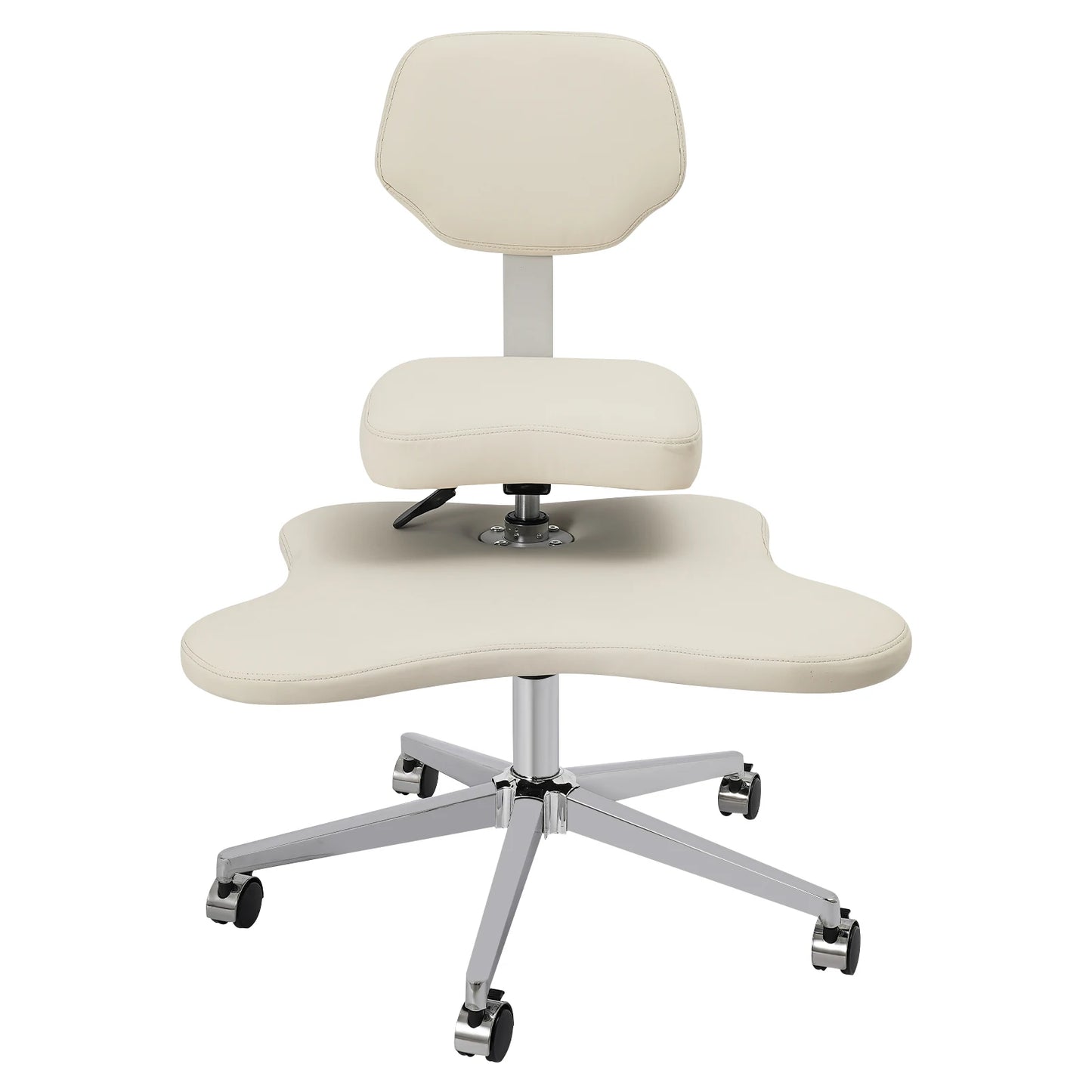 Cross Schreibtischstuhl mit Lordosenstütze | Ergonomischer Bürostuhl | Sitzhöhe und Fußpolster, verstellbarer Meditationsstuhl/Schwarz/Weiß