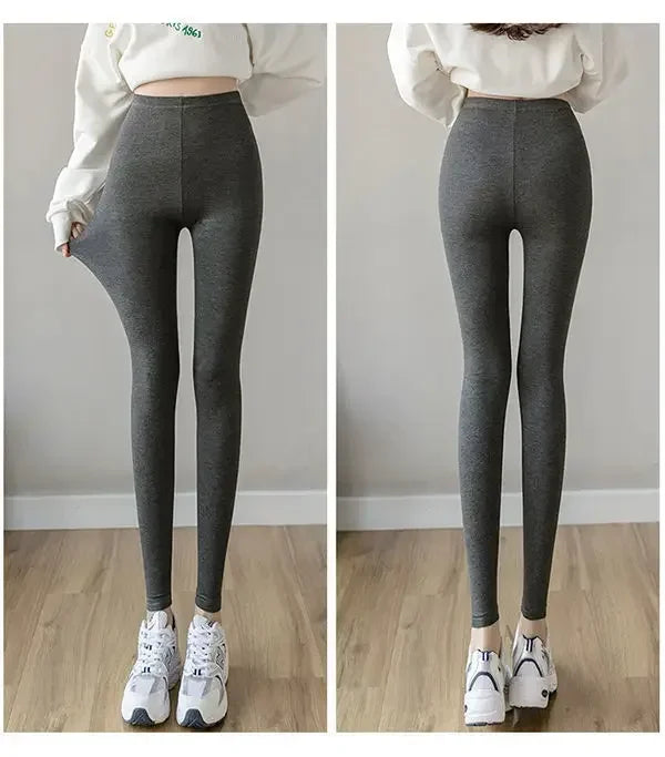 Hoch taillierte, dünne Leggings aus Modal-Baumwolle, Übergröße, Sicherheitshose, elastische Oberbekleidung, Leggings mit mittlerer Taille für Damen