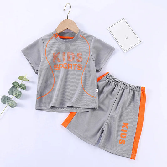 Kids Clothes Set Boy Girl Shorts and Short Sleeves Summer Clothing Sport Casual Children Top and Bottom Clothes Set.