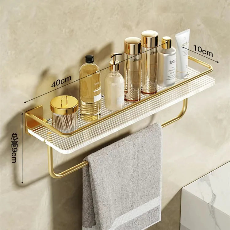 Punch-freies Luxus Badezimmer Regal Regale Wand Shampoo Kosmetische Lagerung Rack Für Küche Halter Platz Acryl Organizer