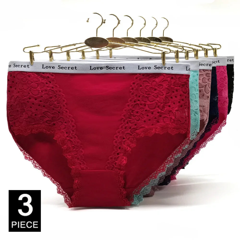 Women Briefs Cotton Panties Plus Size Underwear Woman Knickers Lady Lingerie Girl intimate Large 3 Pieces/lot