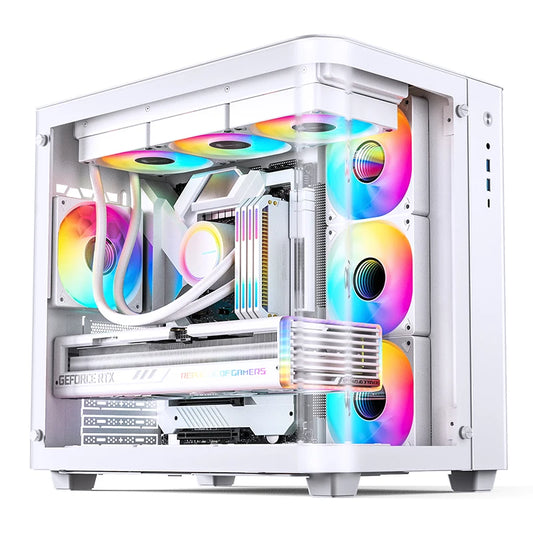 JONSBO TK-3 Desktop Chassis Curved Sea View Room Side Transparent ATX E-sports Case Double 360 Water Cooler Type-c Interface.