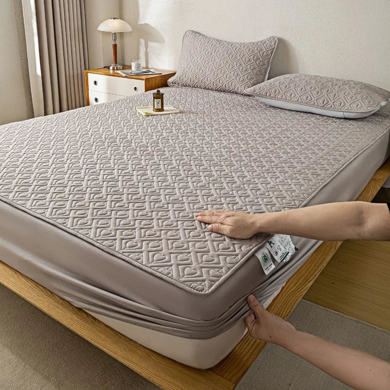 WOSTAR Thicken quilted mattress protector cover 180x200 couple luxury double bed elastic fitted sheet style bed protection pad.
