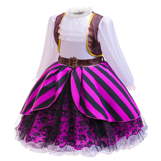 Halloween Mädchen Cosplay Piratenkapitän Kleid Kinder Karneval Event Maskerade Party Festival Kostüm Kinder Performance Bekleidung.
