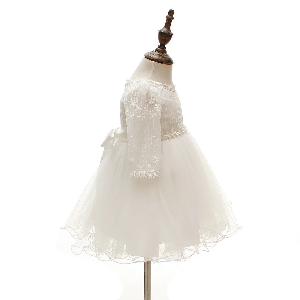 Baby Taufe Weißes Kleid Säuglingskleid Kleid Mädchen Party Geburtstag Hochzeit Prinzessin Kleid Für Kinder Erstkommunion Leistung 0-24M