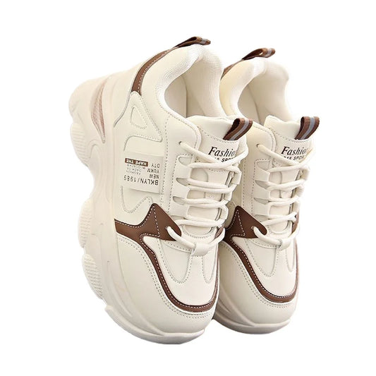 Women Thick Bottom Ultra-light Sneakers New Spring Autumn White Sports Shoes Casual Woman Comfort Breathable Running Shoes.