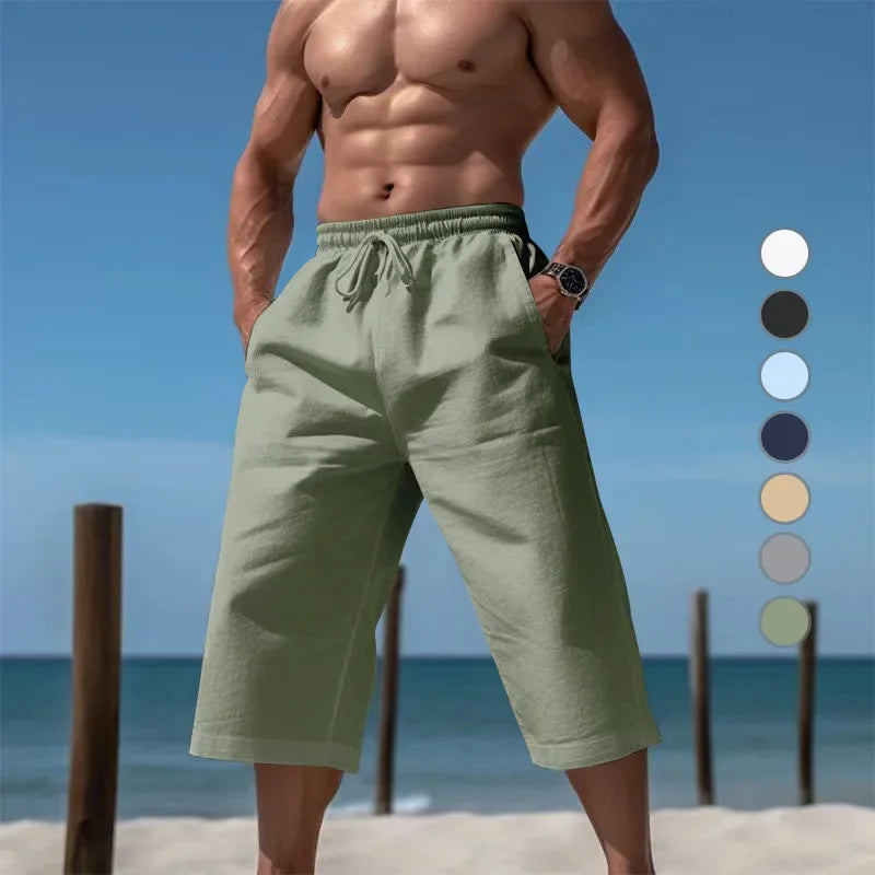 Grenzüberschreitende Sommer-lose und atmungsaktive Capri-Hose, Herrenmode, lässige, atmungsaktive Shorts, Jogginghose für Herren