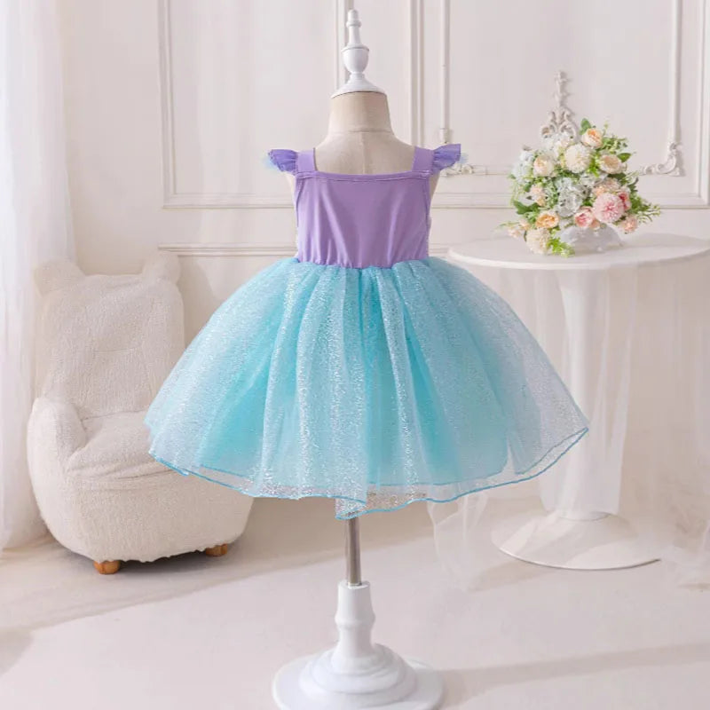 Mädchen Prinzessin Kleider Meerjungfrau Motto Party Sling Mesh Rock Pailletten Leistung Kostüm Geburtstag Kinder Kleidung Perle Säuglings Kleid