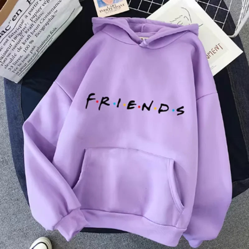 Frauen Freunde Drucken Hoodie Langarm Pullover Mode Kleidung Lässig Einfarbig Weiblichen Frühling Herbst Mode Streetwear.