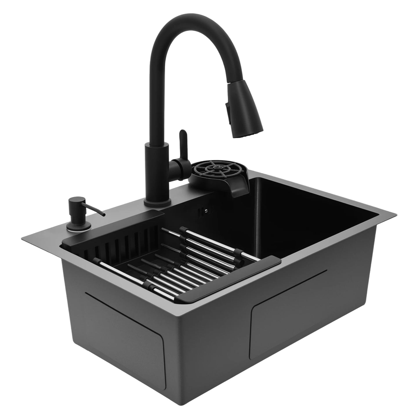 Stainless Steel Multifunctional Sink With Faucet Kitchen Sink Under Table Sink Large Sink