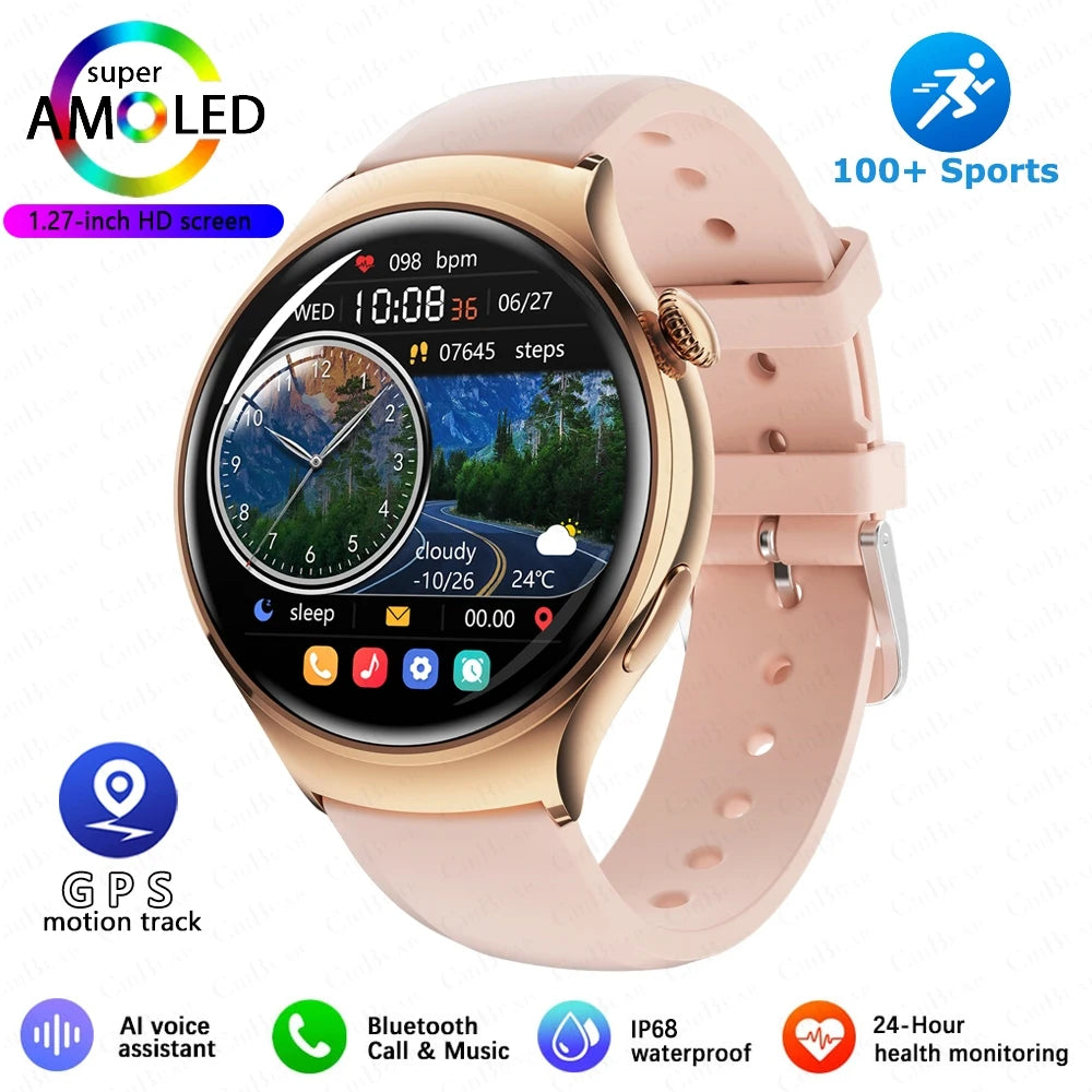 2025New GPS NFC Bluetooth Call Smartwatch Women Watch 4 mini Sports Track Heart Rate Oximetry Monitoring Health Smartwatch Woman