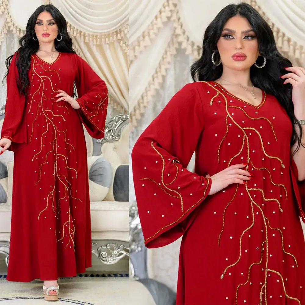 Kaftan Eid elegante muslimische Frauen Kleid Ramadan Party Dubai Abaya Truthahn Islam lange Abendkleider Musulmane elegante Vestidos