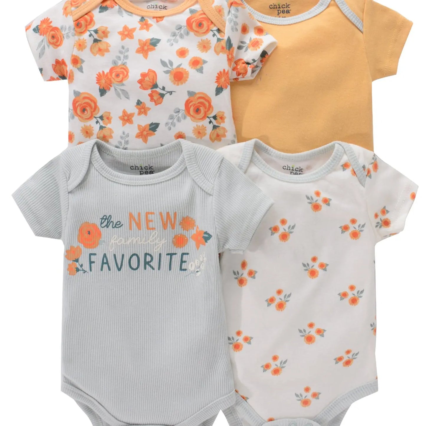 4PCS Neugeborenen Strampler Kurzarm Rundhals Cartoon Tier Blumen Drucken Body Onesies Für Baby Jungen Und Mädchen Kleidung