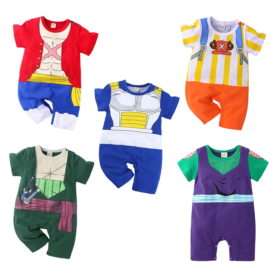 0-2 Jahre Baby Junge und Mädchen Strampler Neugeborenen Sommer Kurzarm Overall Baby Anime Cartoon Baumwolle Cosplay Kostüm