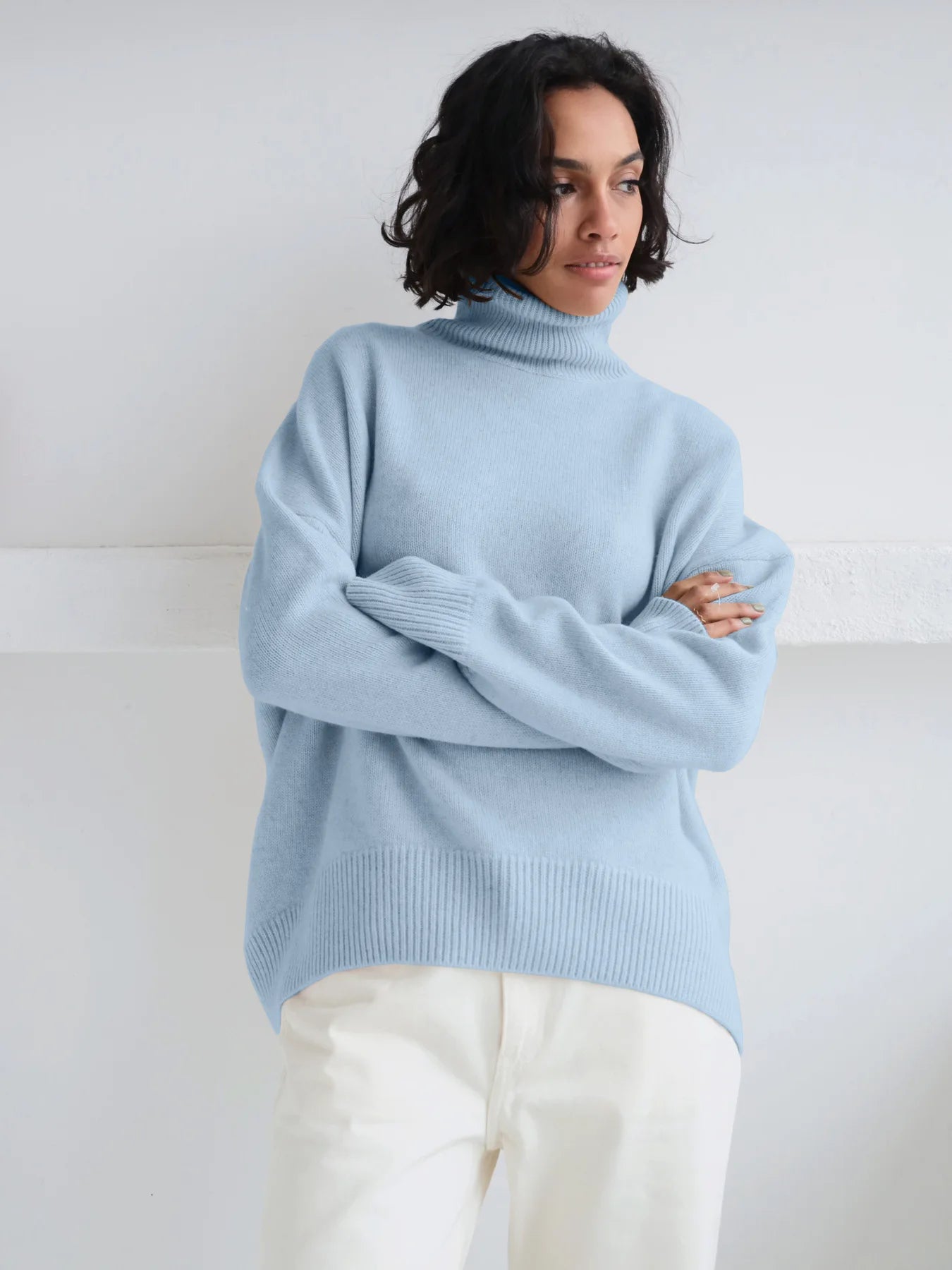 Herbst Und Winter Verdickte Rollkragenpullover frauen Lose Faul Gestrickte Pullover Silhouette Casual Pullover
