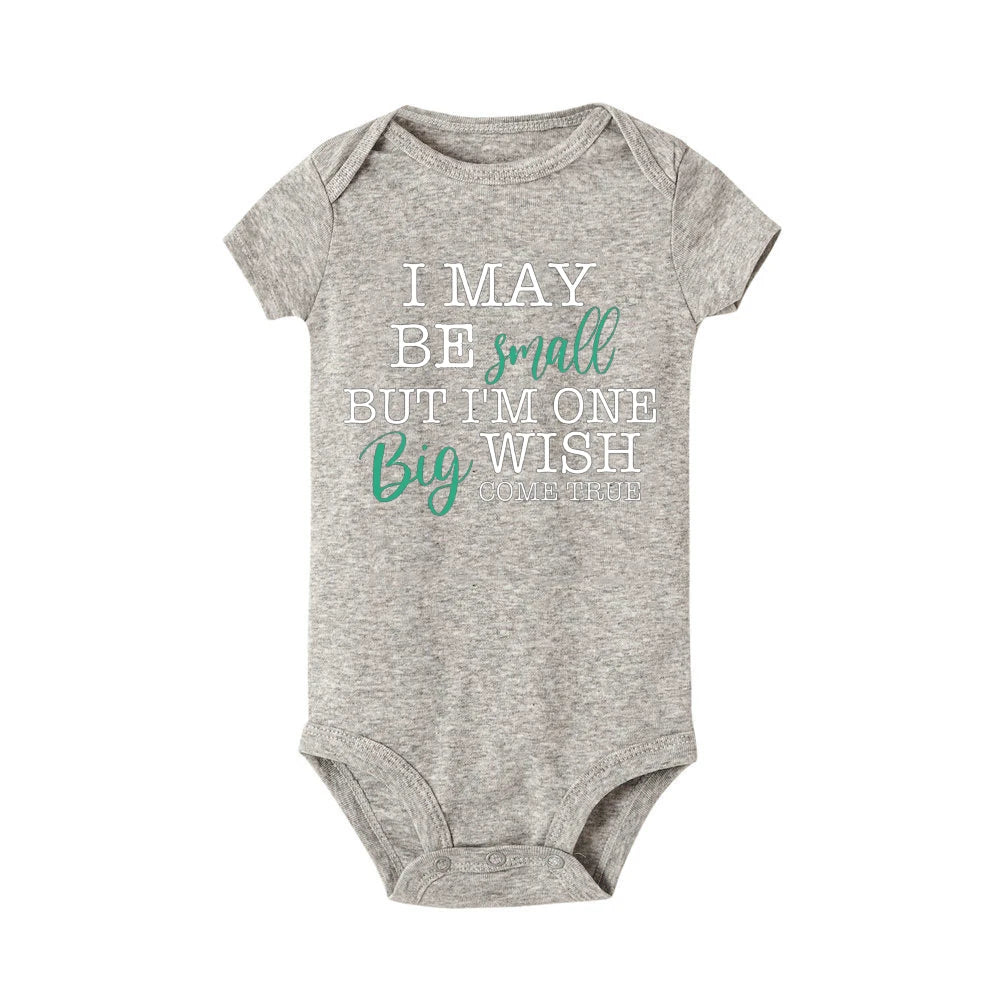 I May Be Amall But I'm One Big Wish Come Ture Baby Strampler Neugeborenen Body Kurzarm Overall IVF Success NICU Babykleidung