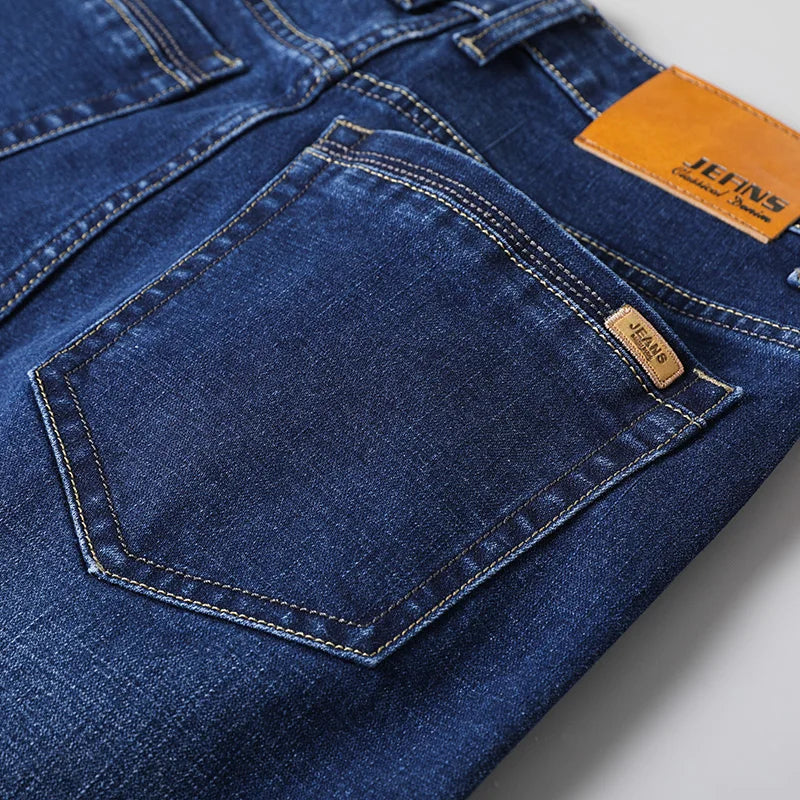 Baumwolle Herren Jeans Denim Hosen Marke Klassische Kleidung Overalls Gerade Hosen für Männer Schwarz Oversize Große Größe 35 40 42 44 46