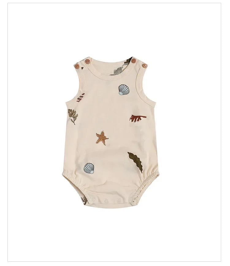 0-24M Neugeborenen Kind Baby Jungen Mädchen Kleidung Drucken Baumwolle Strampler Nette Süße Einteilige Overall Sommer Neue geboren Outfit