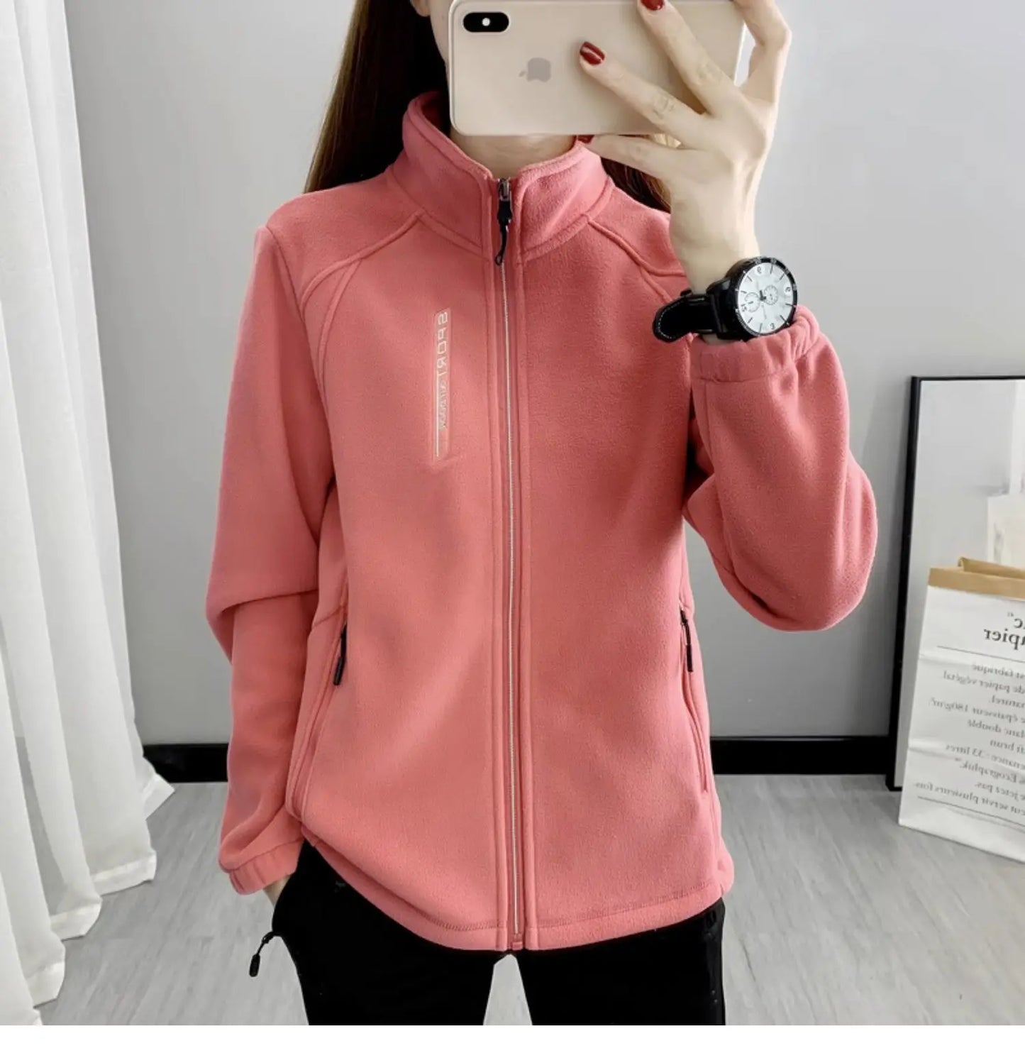 Plus Größe Herbst Winter Polar Fleece Warme Mantel Frauen Sweatshirt Outdoor Sport Casual Zipper Strickjacke Jacke Top Schlank Jugendliche