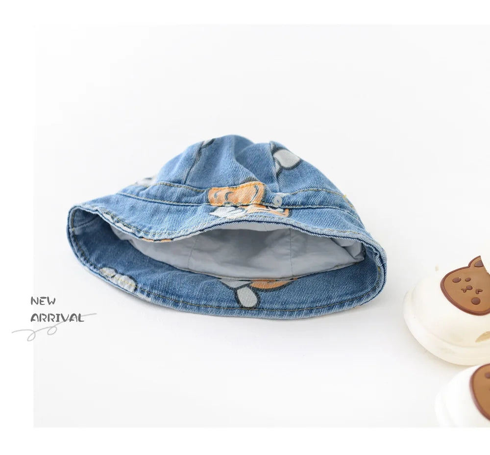 2 Stück Sommer Kinder Baby Denim Bodysuit und Mützen Anzüge einteilige Unisex Kleinkind Jungen Mädchen weiche Jeans Kleidung Jeans Sprung anzüge
