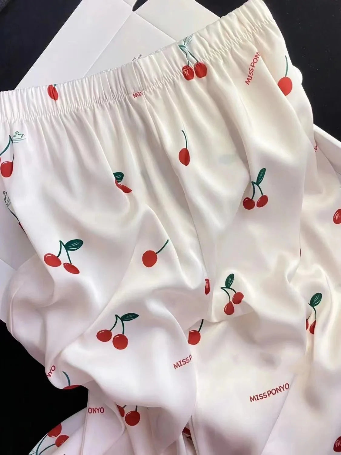 2023 frühling Herbst Neue Eis Seide 2 Stück Pyjamas für Frauen Mode Strickjacke frauen Pyjamas Süße Druck Loungewear Frauen set