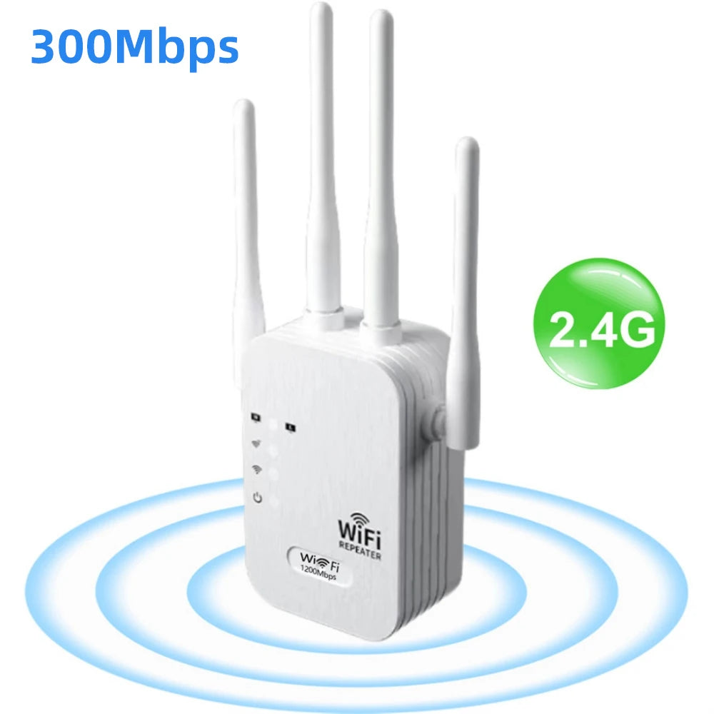 1200Mbps 5G Wireless WiFi Repeater 300Mbps 2.4G WiFi Extender Network Signal Booster Long Range WiFi Booster for Small Office.