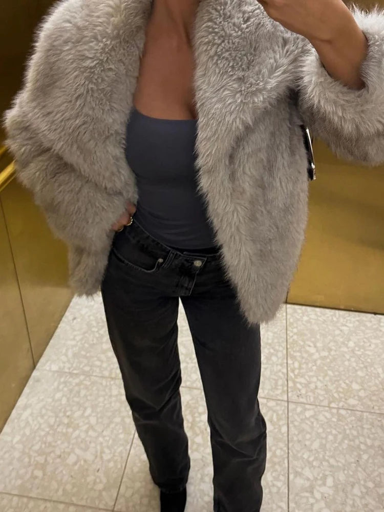 TWOTWINSTYLE Solide Temperament Jacken Für Frauen Revers Langarm Patchwork Tasten Designer Mäntel Weibliche Mode Stil Kleidung