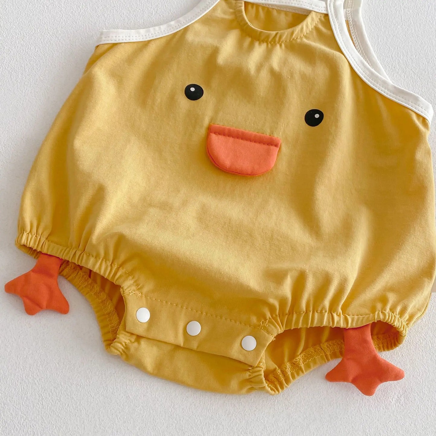 0–2 Jahre Baby-Strampler aus Baumwolle mit Tier-Cartoon-Motiv – bezaubernde Enten- und Bären-Designs – weich und bequem für Babykleidung