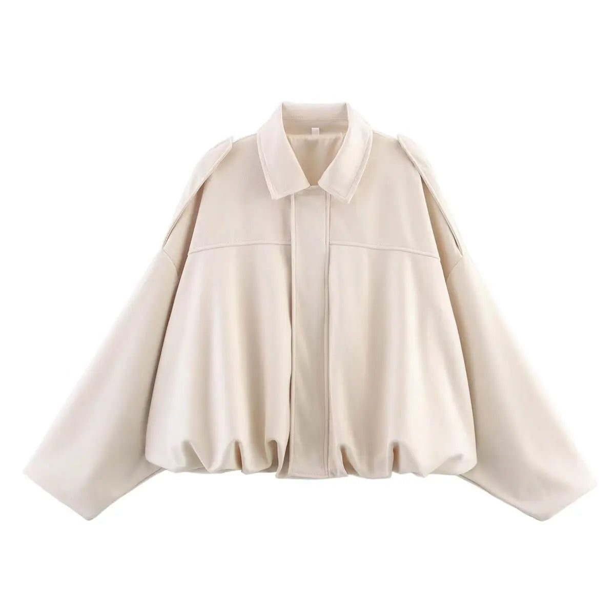 TRAFZA Damen-Jacke mit Wildleder-Textur, High Street, lange Ärmel, Umlegekragen, elastischer Reißverschluss, Knopfleiste, solider, trendiger Frühlingsmantel
