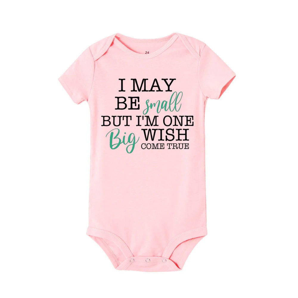I May Be Amall But I'm One Big Wish Come Ture Baby Strampler Neugeborenen Body Kurzarm Overall IVF Success NICU Babykleidung