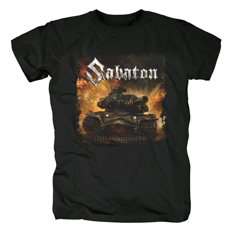 Swedish Sabaton Black Wolf Band Power Metal Album Cover Print Rock Festival Wear T-Shirt.