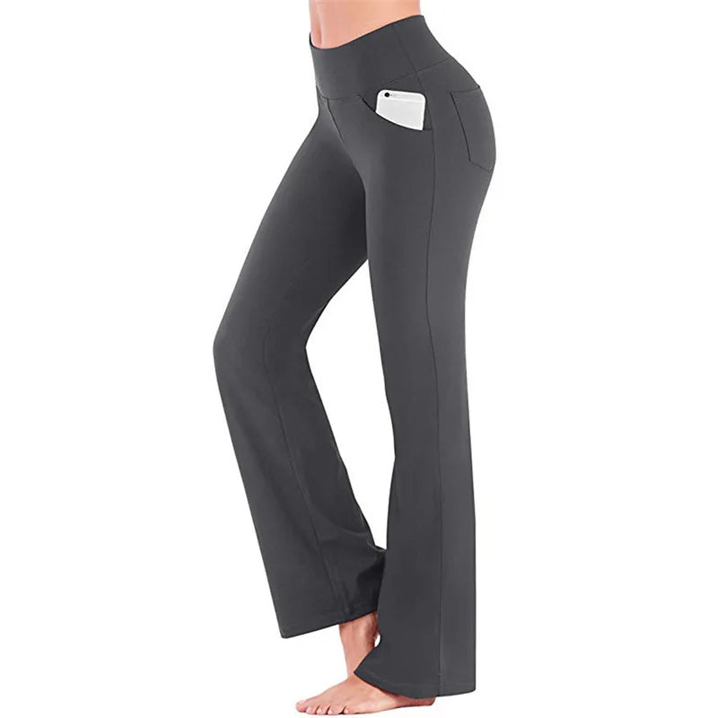 Elegante Damenhose Palazzo Flared Wide Killer High Waist OL Damen Karriere Lange Hose