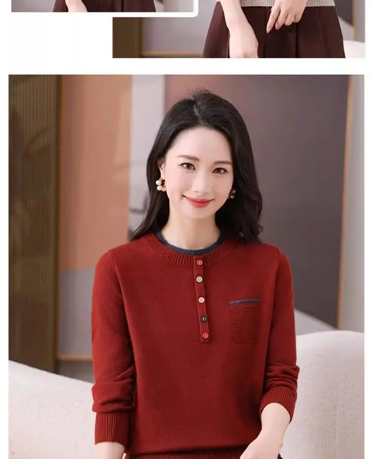 Frauen Kleidung Lose Mode Pullover Herbst/Winter Warme Elegante Gestrickte Langarm Pullover Dame Casual Oansatz Alle-spiel top