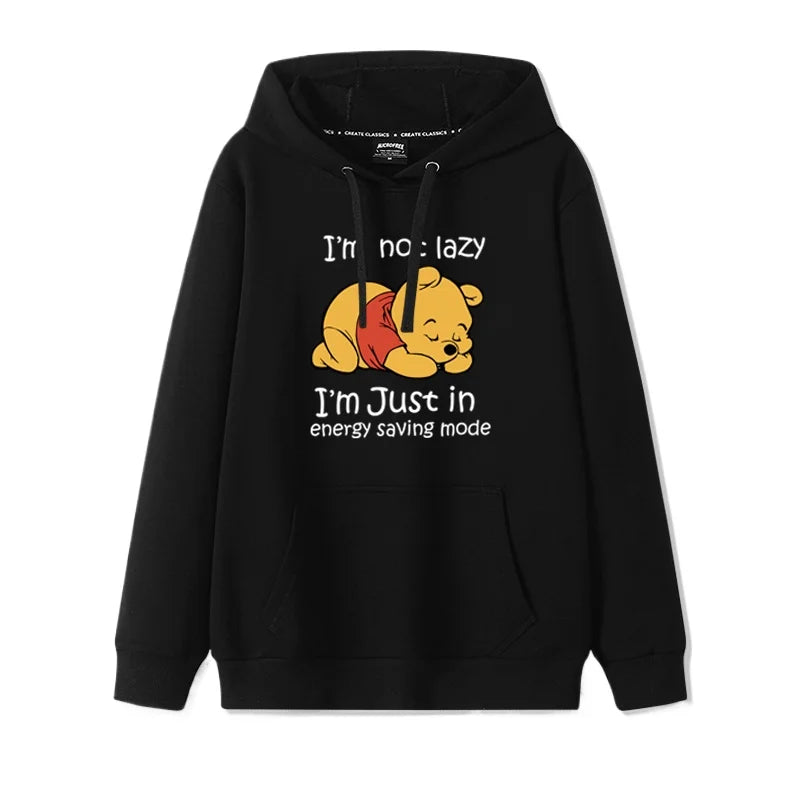 Cartoon Winnie the Pooh Mode einfacher Pullover Damen lockere und bequeme Kapuze vielseitige Paar Freundin Pullover Jacke