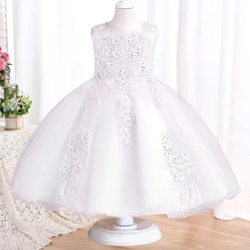 Neue Kinder kleid Spitze Blume Hochzeits kleid weibliche Klavier Performance Kleid Halloween Leistung kurze Mädchen Kleidung