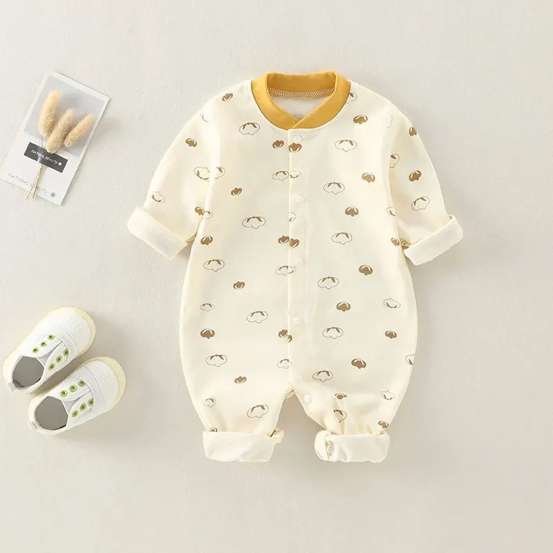 Baby-Body, Baumwolle, bedruckt, langärmelig, für Jungen und Mädchen, für Kleinkinder, Komfort, Creeper, Einteiler, Frühling und Herbst