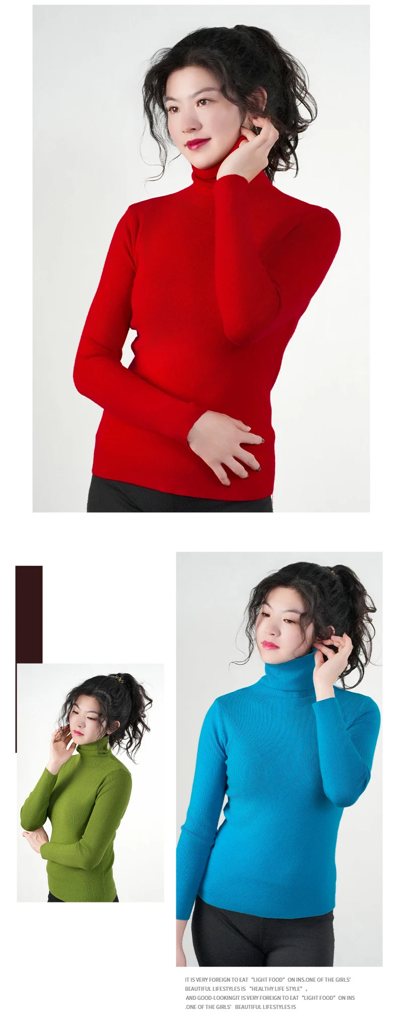 Frauen Pullover Winter Warm Hohe Kragen Strickwaren Langarm Schlank Jumper Frau Thermische Tops Kleidung Pullover Rollkragen Pullover